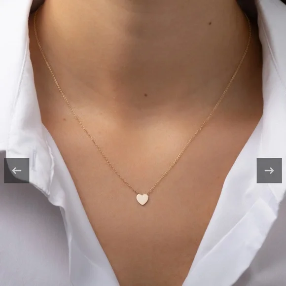 14k Gold Heart Necklace - Picture 5 of 12